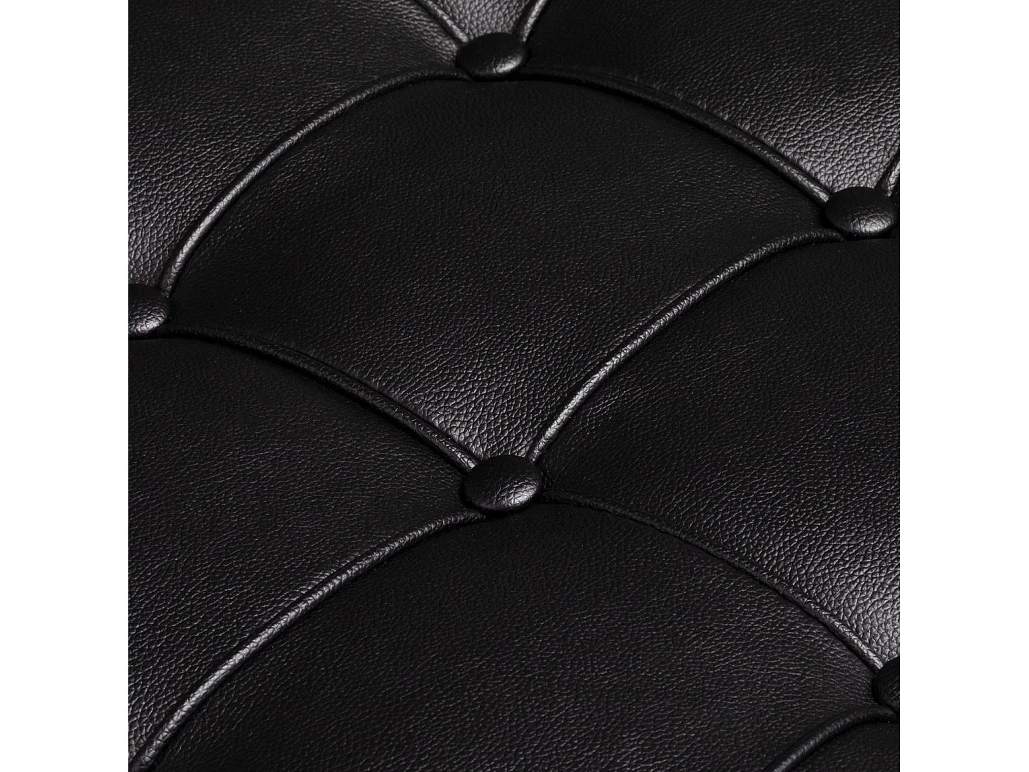 Fauteuil capitonné cuir noir Barka