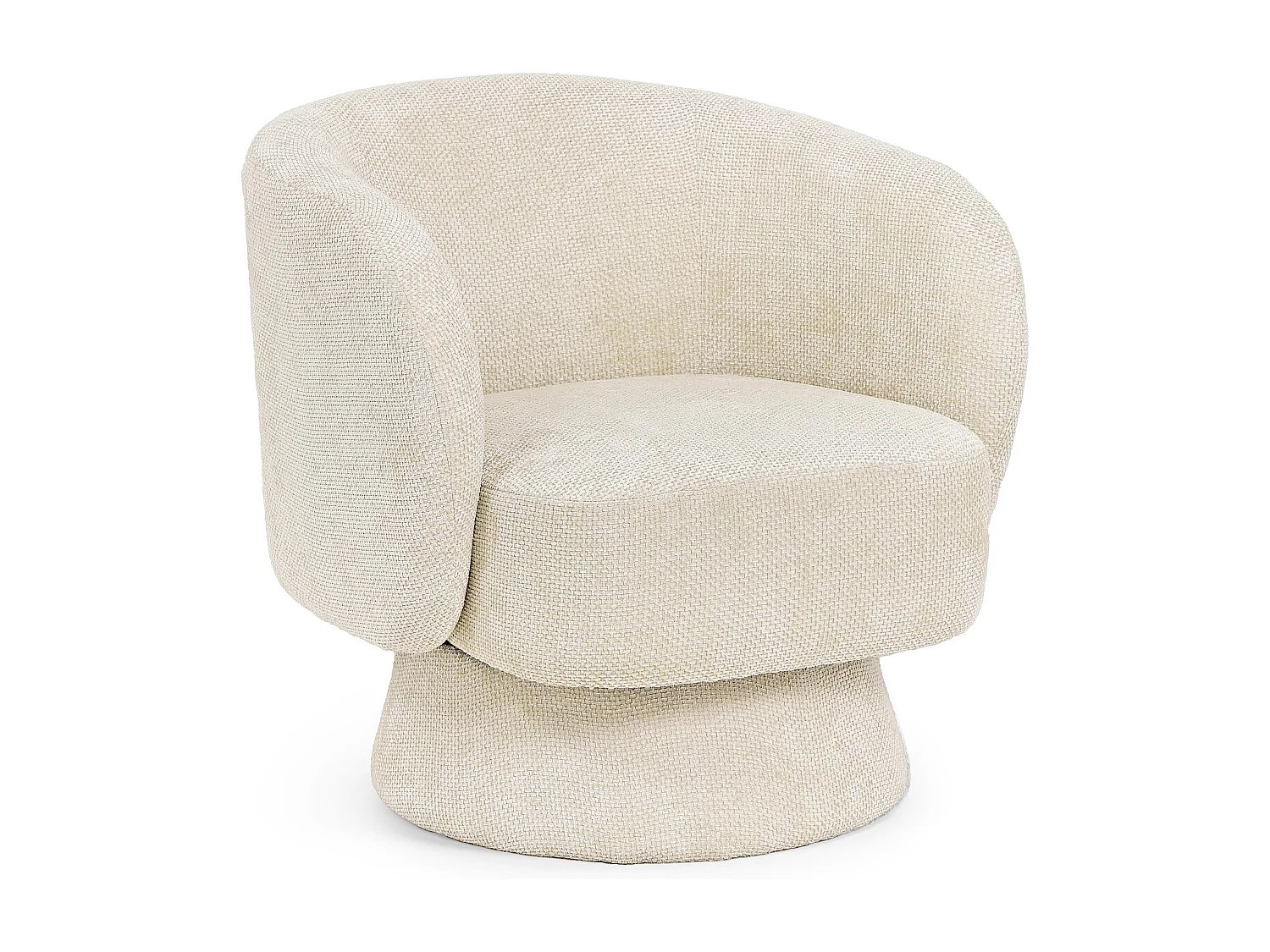 Fauteuil design pivotant KANA-Blanc cassé