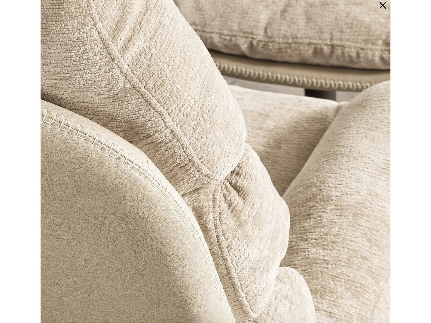 Fauteuil pivotant avec repose pieds bi matière Kidoza-Beige clair