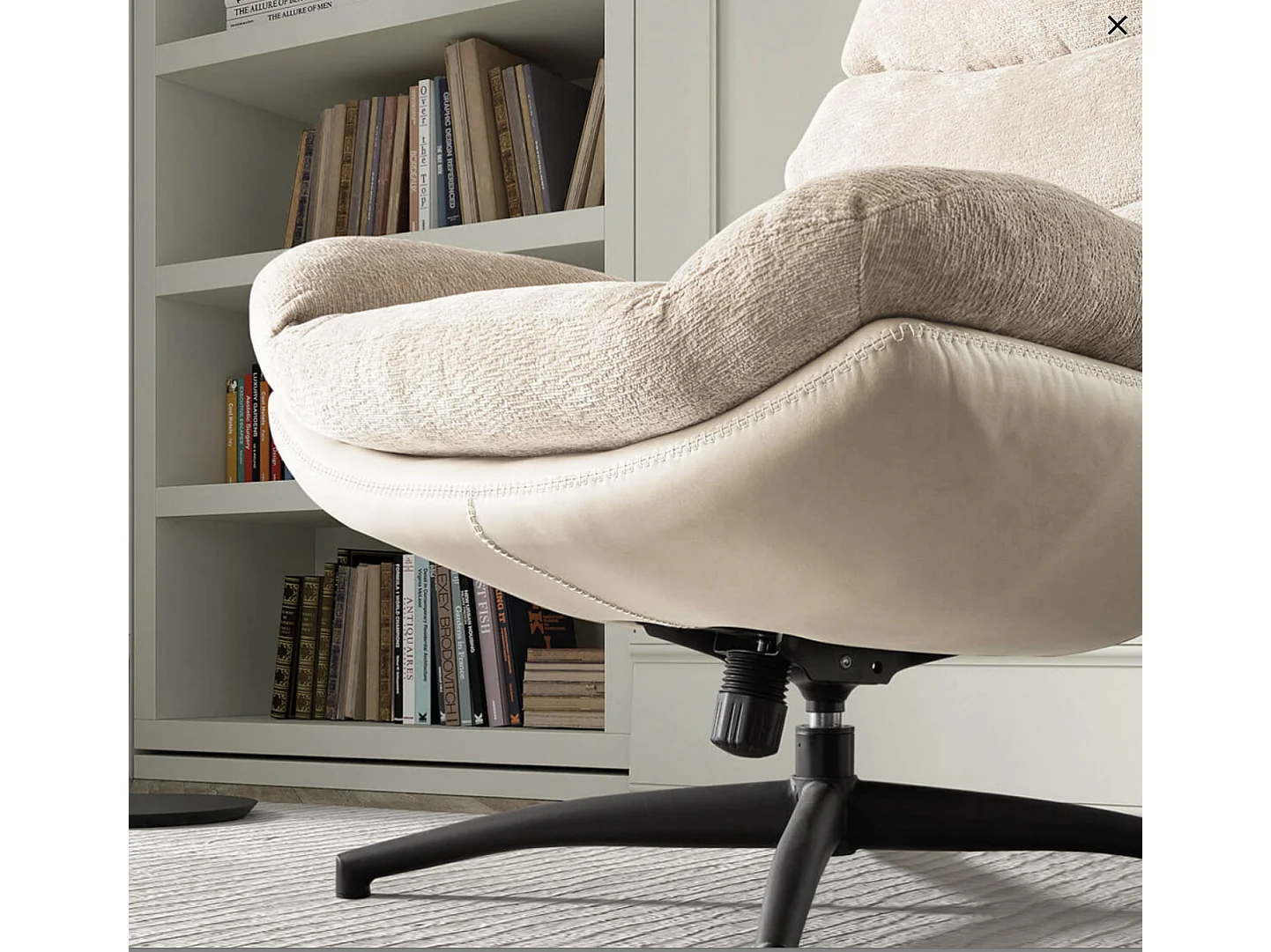 Fauteuil pivotant avec repose pieds bi matière Kidoza-Beige clair