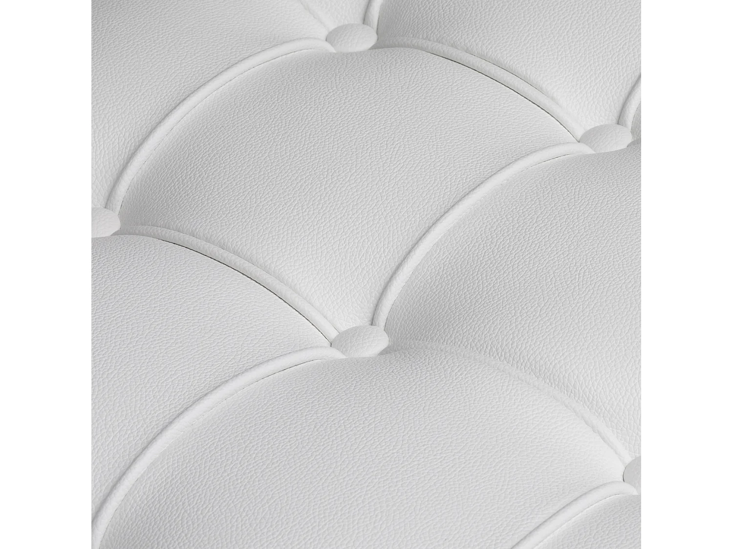 Fauteuil capitonné cuir blanc Barka