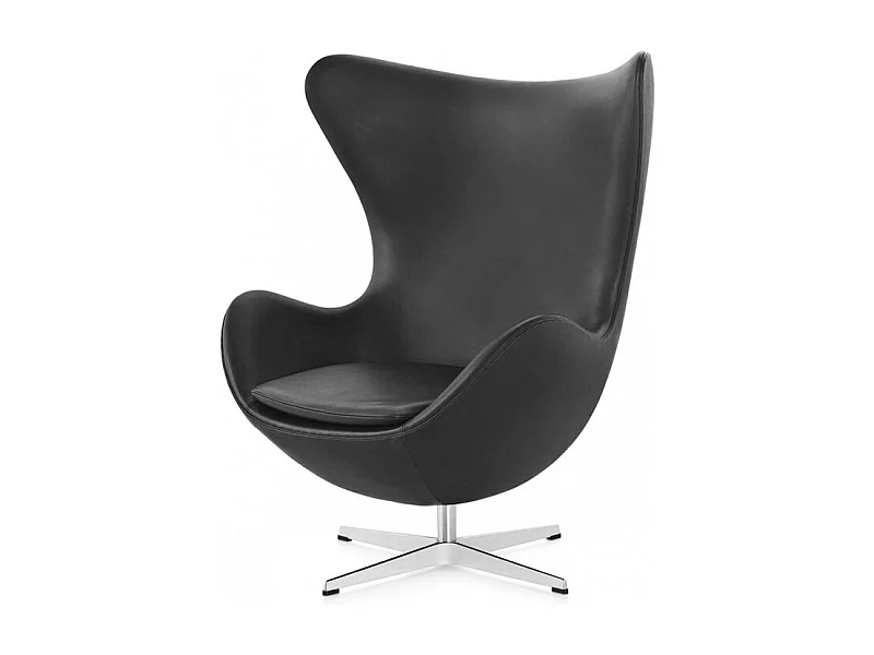 Fauteuil simili cuir noir Ego