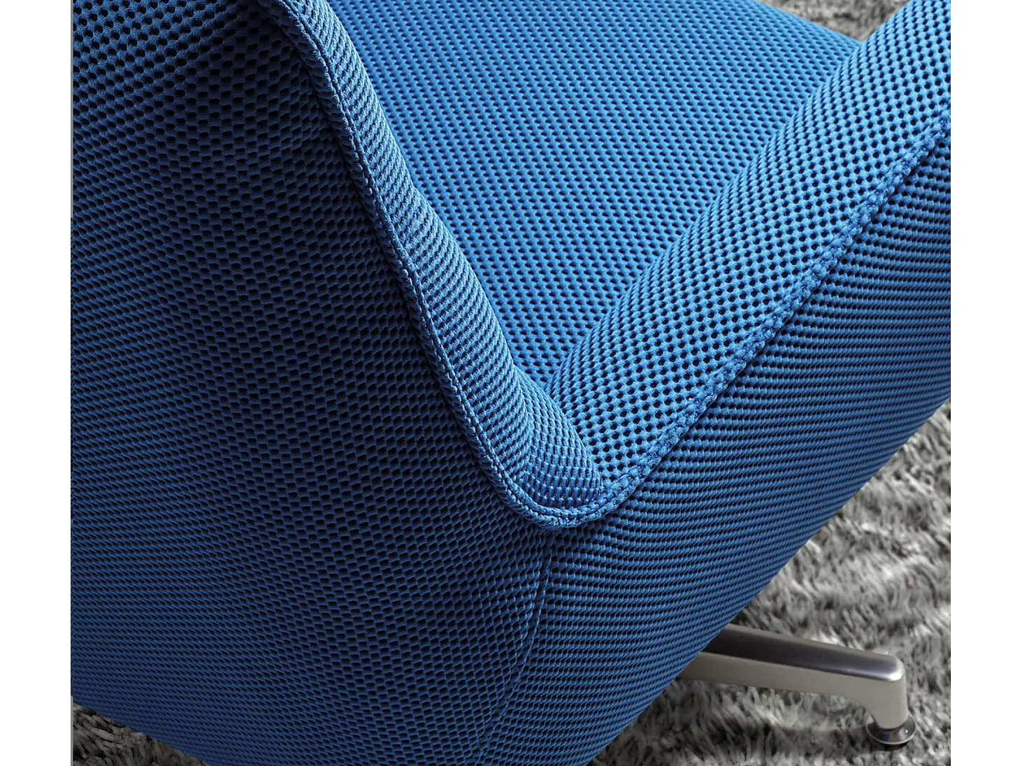 Fauteuil pivotant tissu maille 3D Milan-Bleu