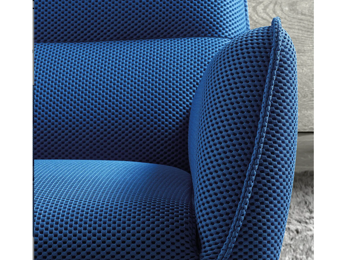 Fauteuil pivotant tissu maille 3D Milan-Bleu