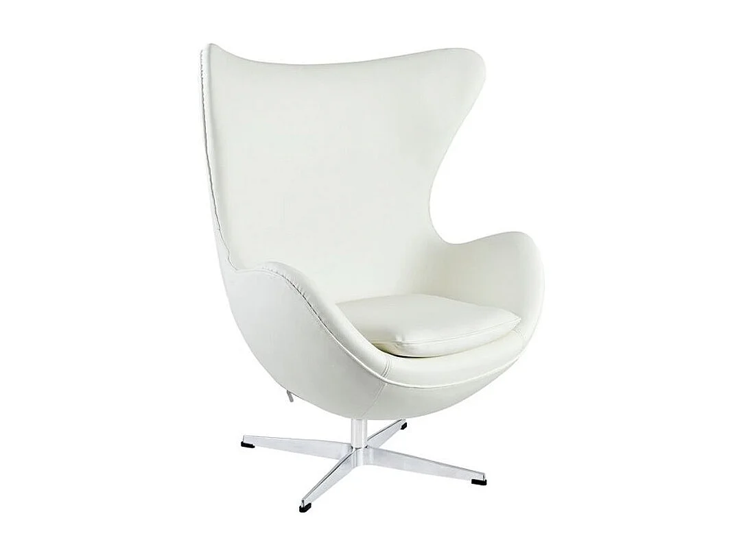 Fauteuil simili cuir blanc Ego
