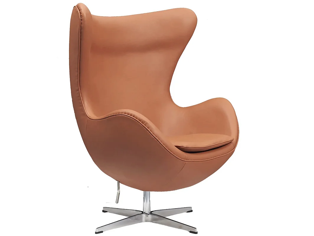 Fauteuil EGGO – Cuir fleur italien, icône design & pivotant-Blanc
