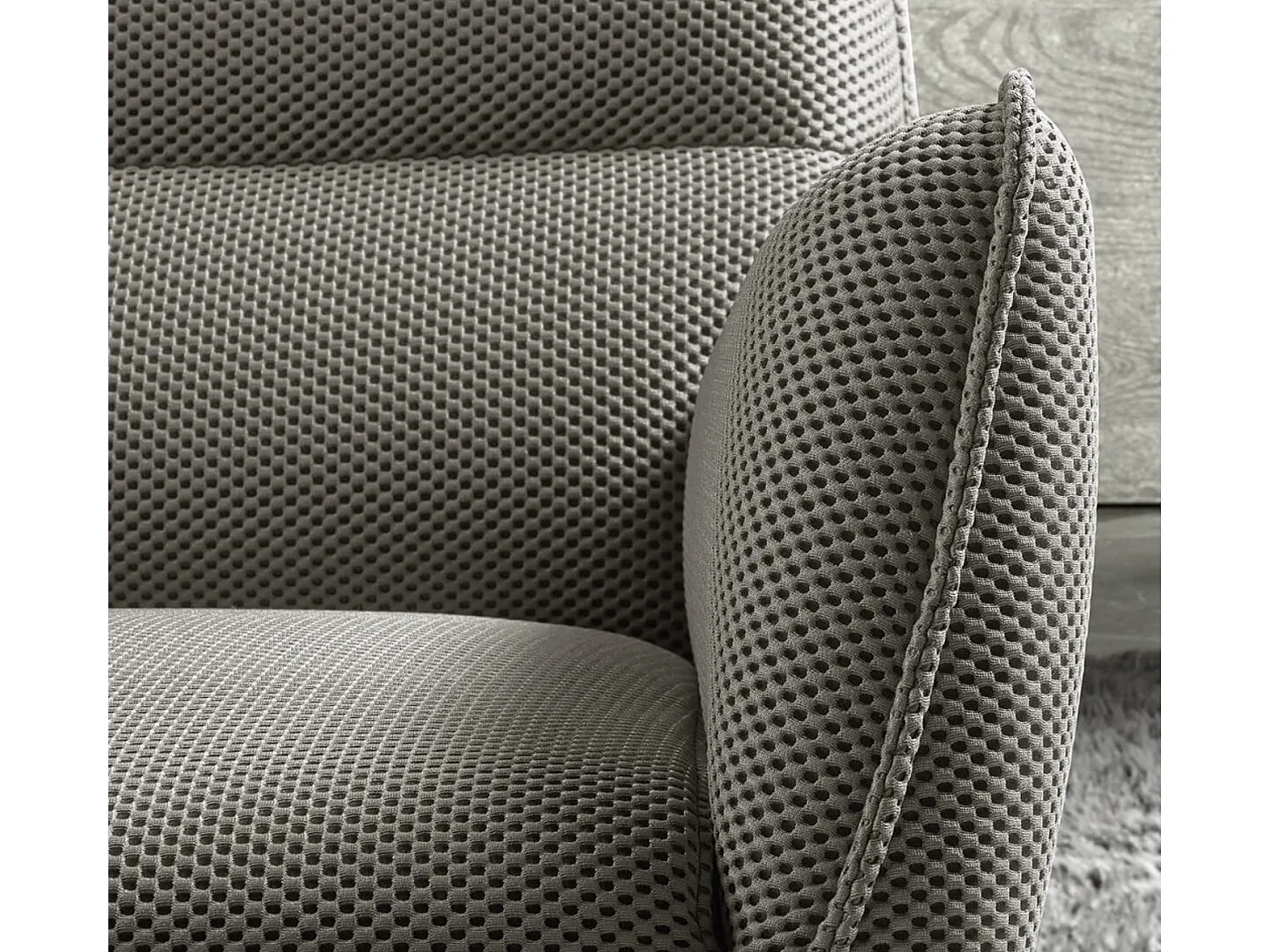 Fauteuil pivotant tissu maille 3D Milan-Gris