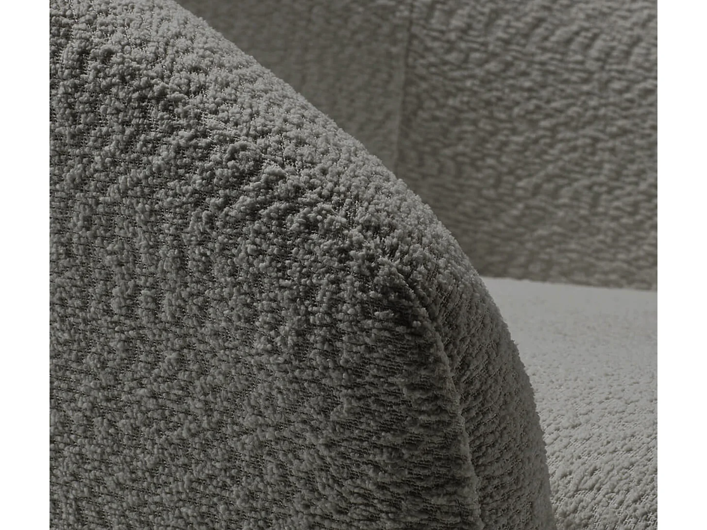 Fauteuil pivotant tissu à bouclettes-Gris