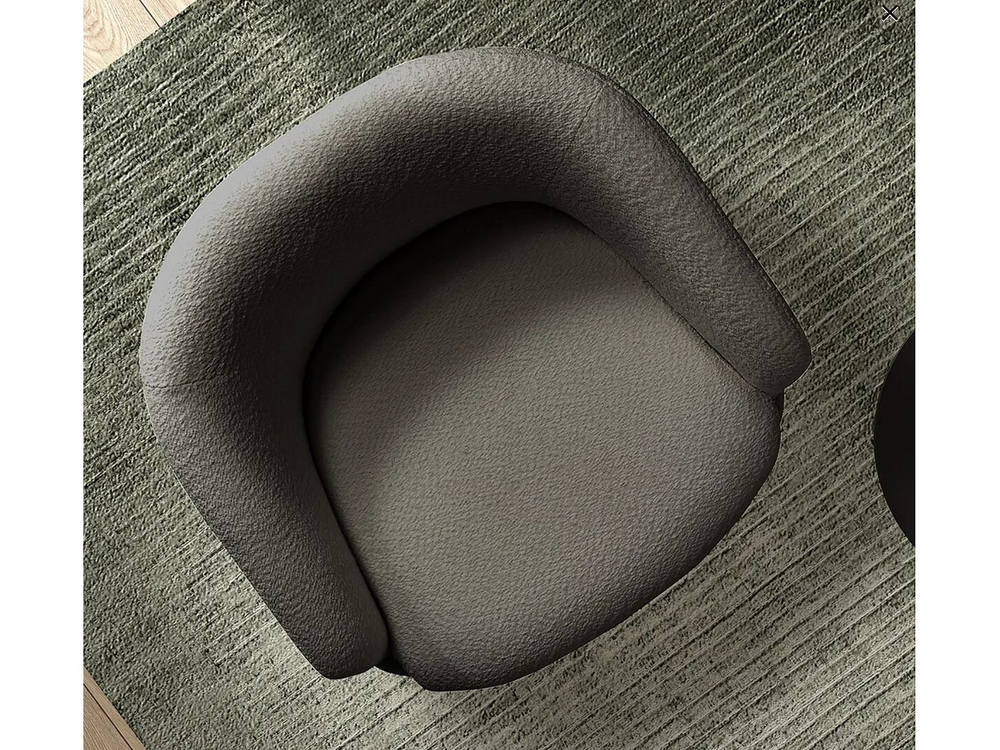 Fauteuil pivotant tissu à bouclettes-Gris