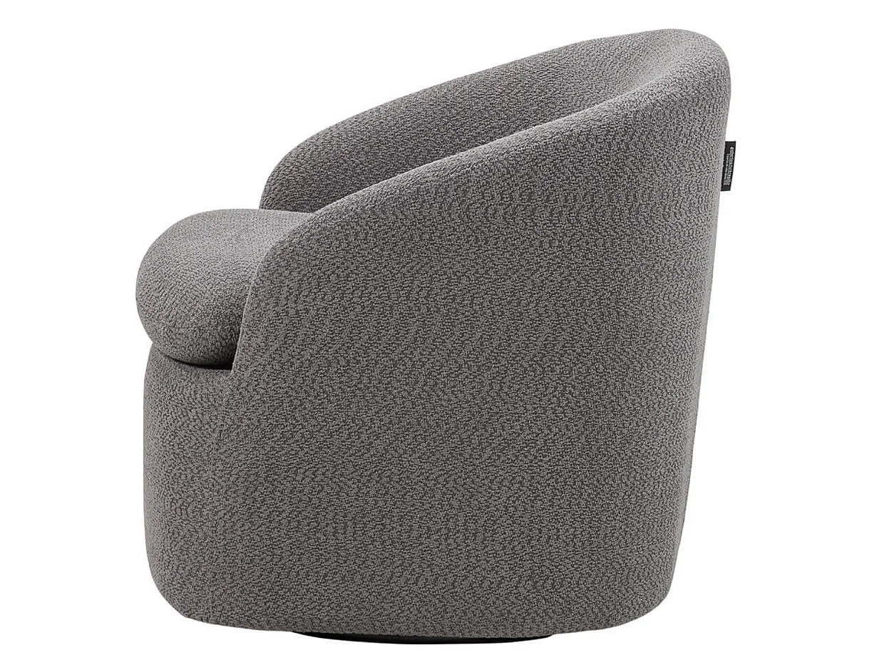 Fauteuil pivotant tissu à bouclettes-Gris