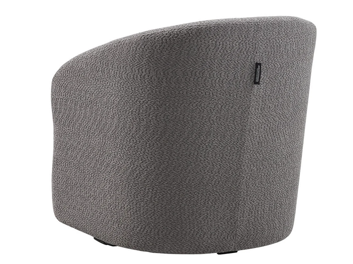 Fauteuil pivotant tissu à bouclettes-Gris