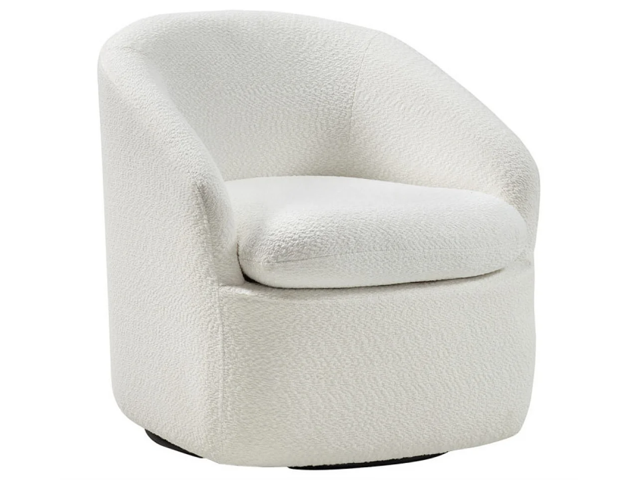 Fauteuil pivotant tissu à bouclettes-Gris