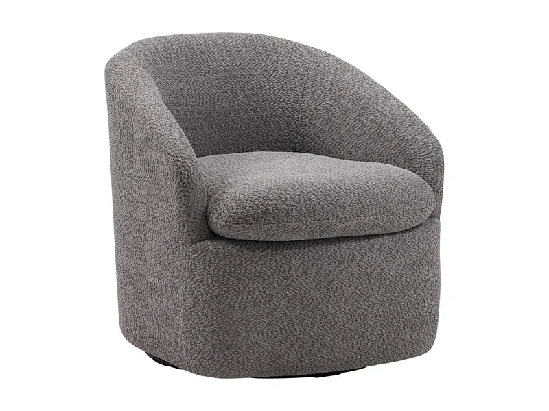 Fauteuil pivotant tissu à bouclettes-Gris
