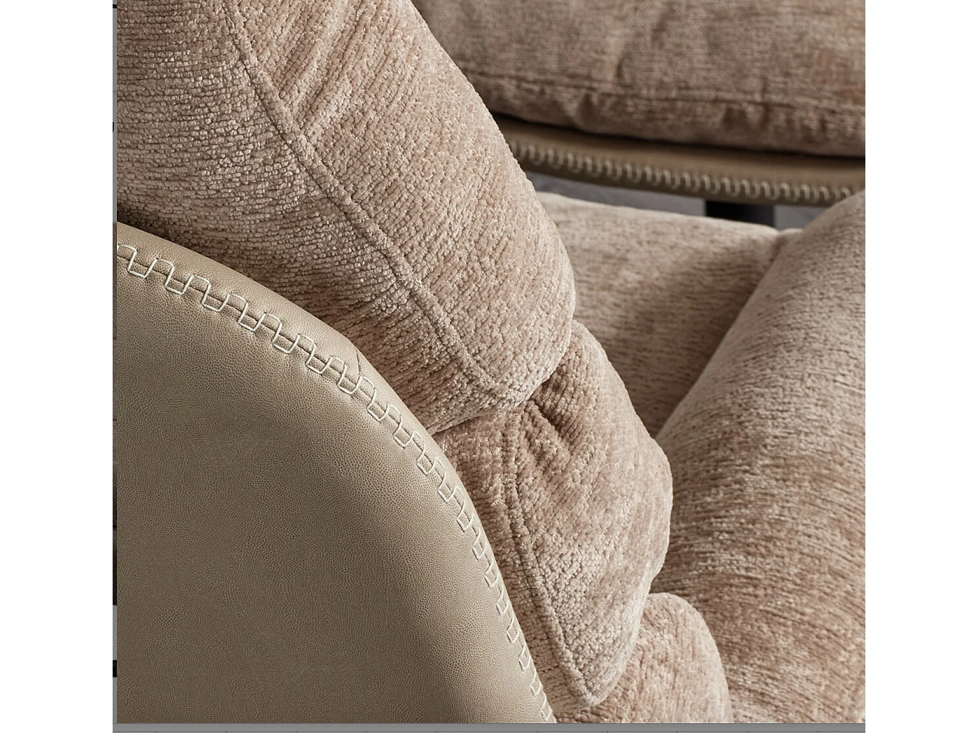 Fauteuil pivotant avec repose pieds bi matière Kidoza-Marron clair