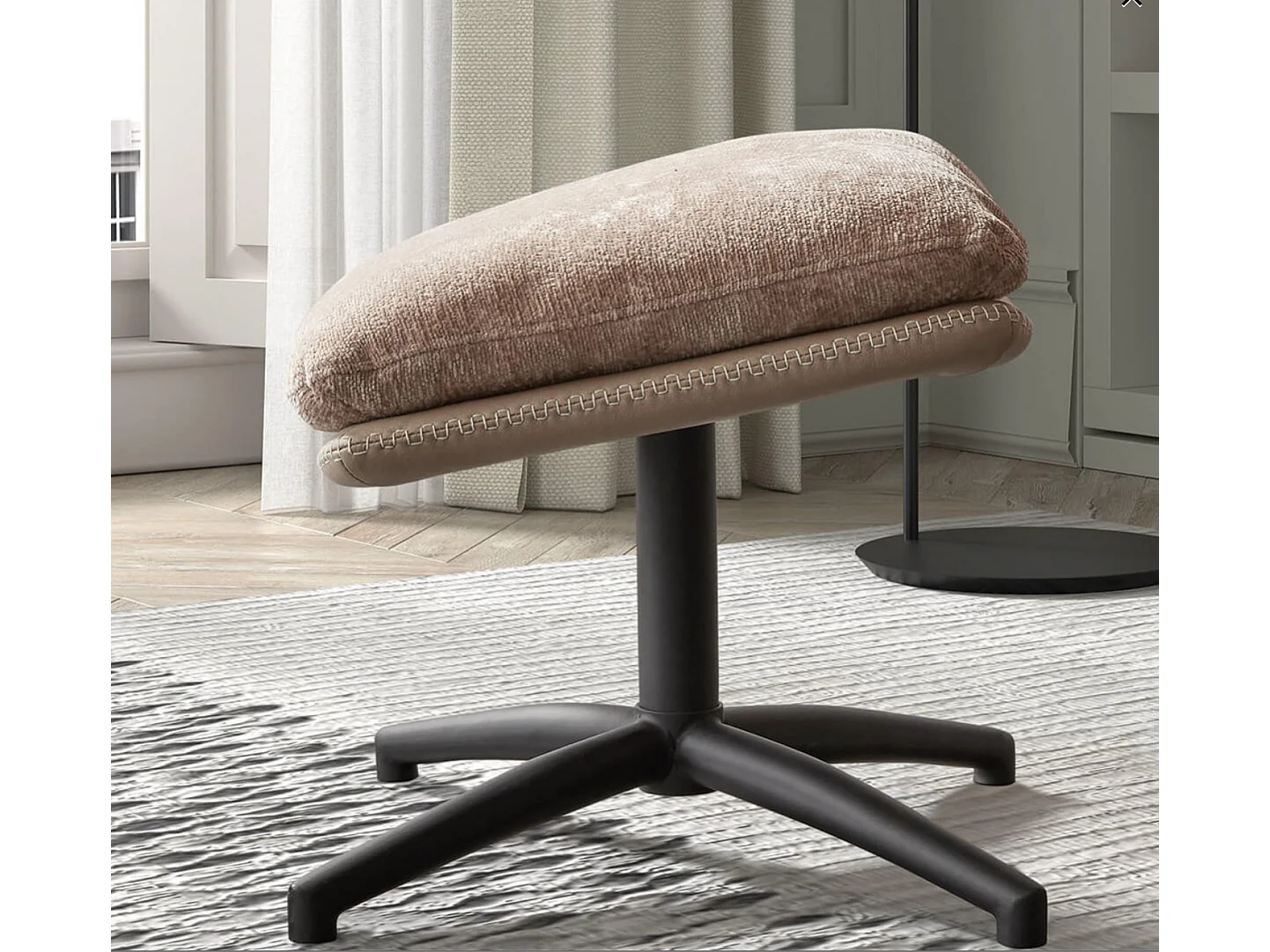 Fauteuil pivotant avec repose pieds bi matière Kidoza-Marron clair