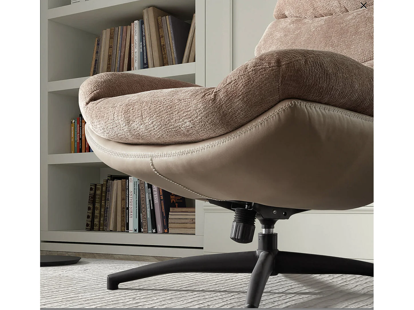 Fauteuil pivotant avec repose pieds bi matière Kidoza-Marron clair