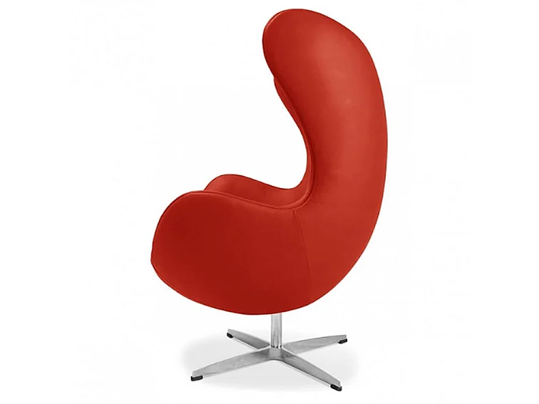 Fauteuil EGGO – Cuir fleur italien, icône design & pivotant-Rouge