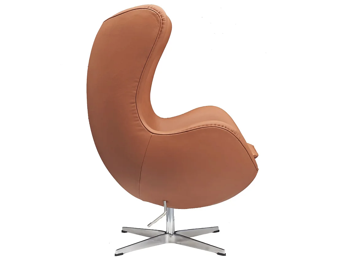 Fauteuil EGGO – Cuir fleur italien, icône design & pivotant-Rouge