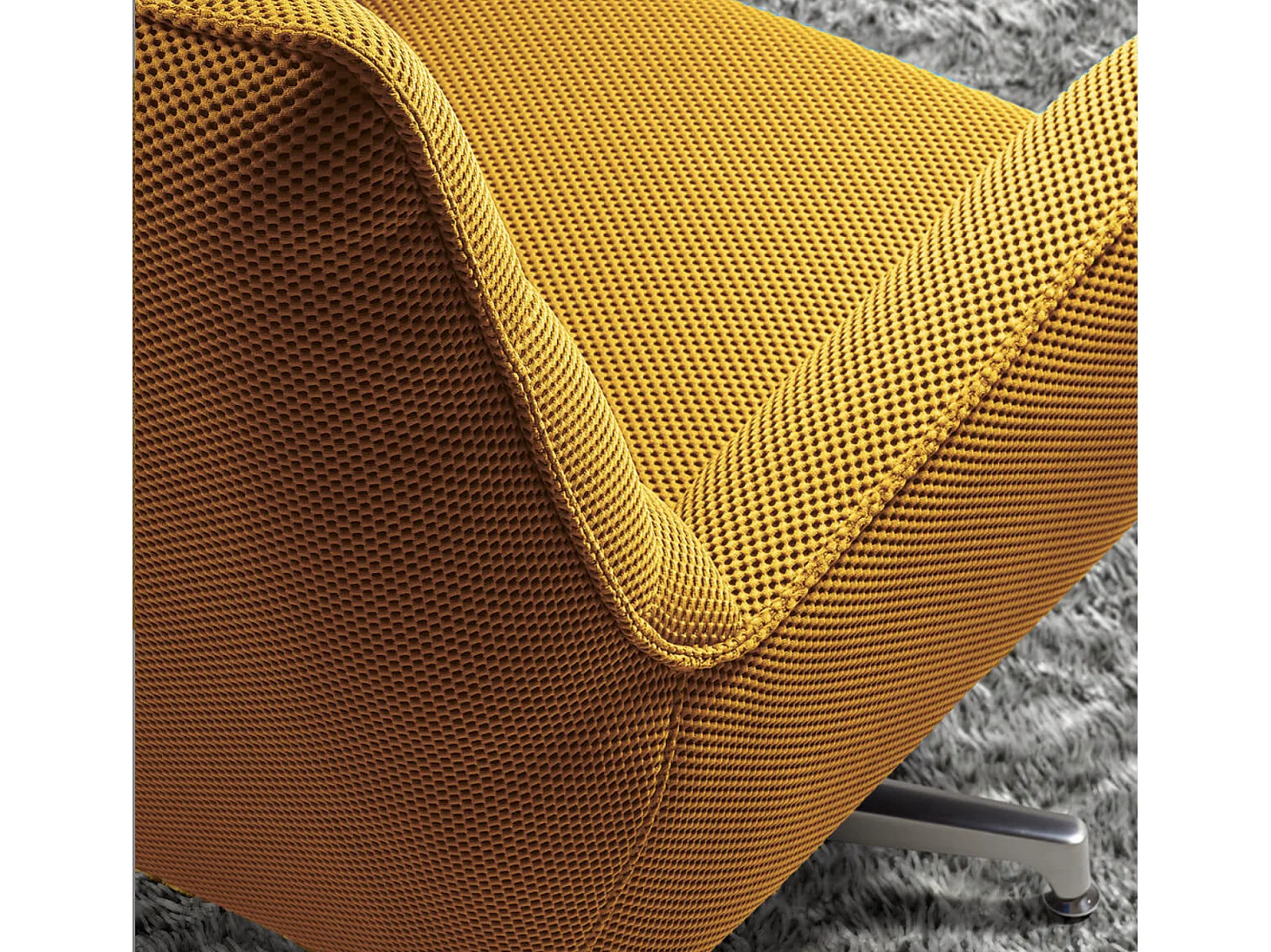 Fauteuil pivotant tissu maille 3D Milan-Jaune