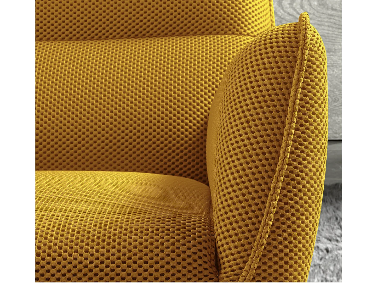 Fauteuil pivotant tissu maille 3D Milan-Jaune