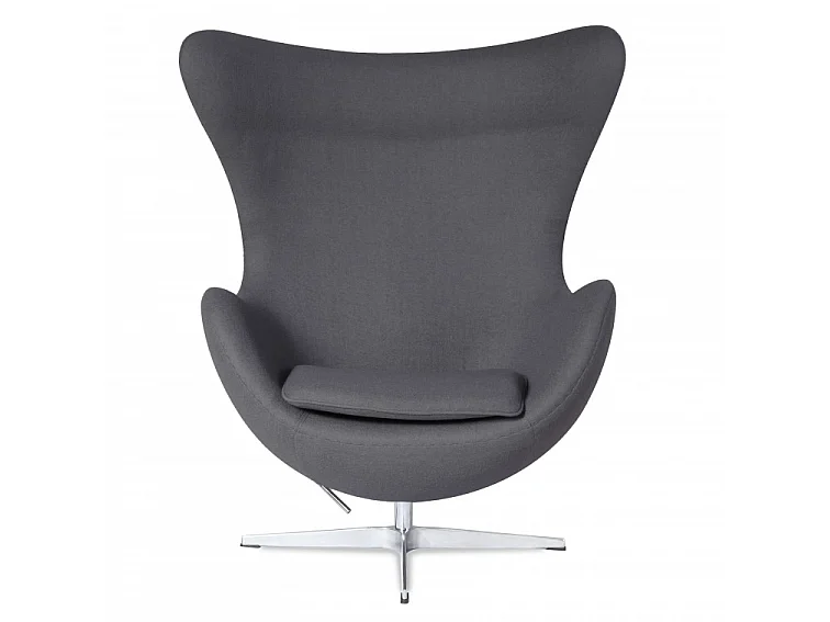 Fauteuil EGGO – Cachemire, design iconique & pivotant-Gris foncé