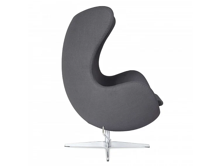 Fauteuil EGGO – Cachemire, design iconique & pivotant-Gris foncé