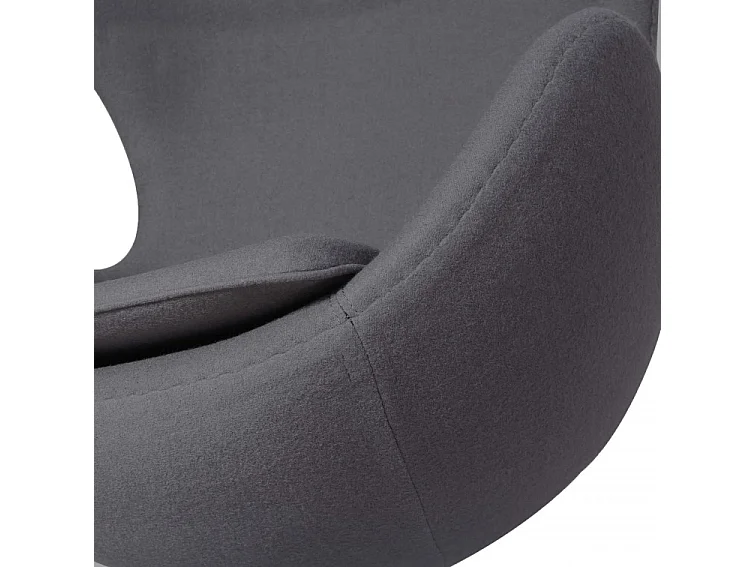 Fauteuil EGGO – Cachemire, design iconique & pivotant-Gris foncé