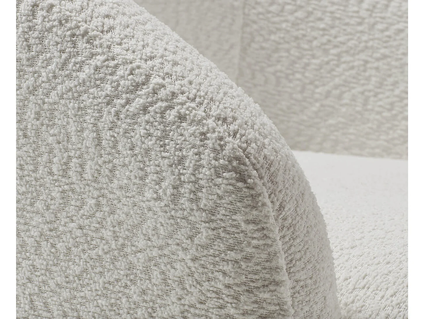 Fauteuil pivotant tissu à bouclettes-Blanc