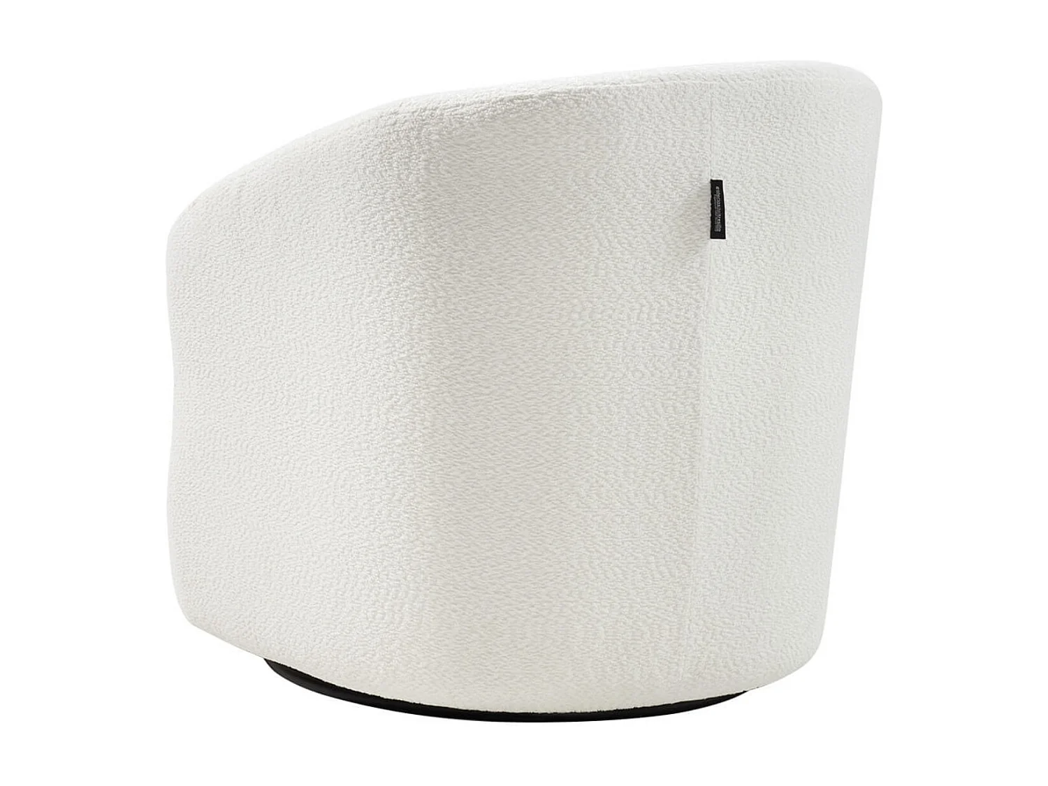 Fauteuil pivotant tissu à bouclettes-Blanc