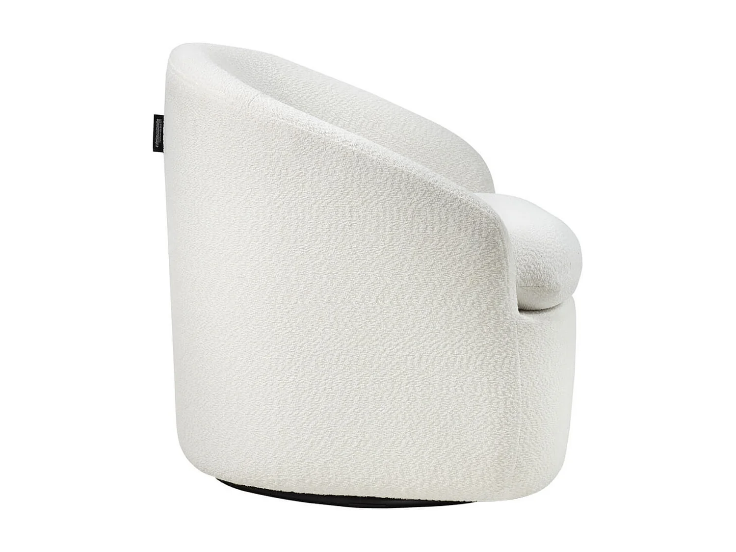 Fauteuil pivotant tissu à bouclettes-Blanc