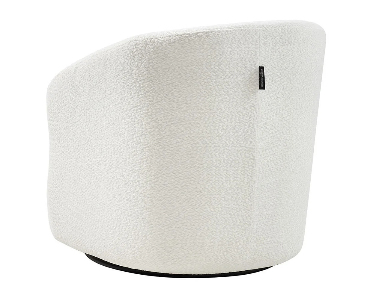 Fauteuil pivotant tissu à bouclettes-Blanc