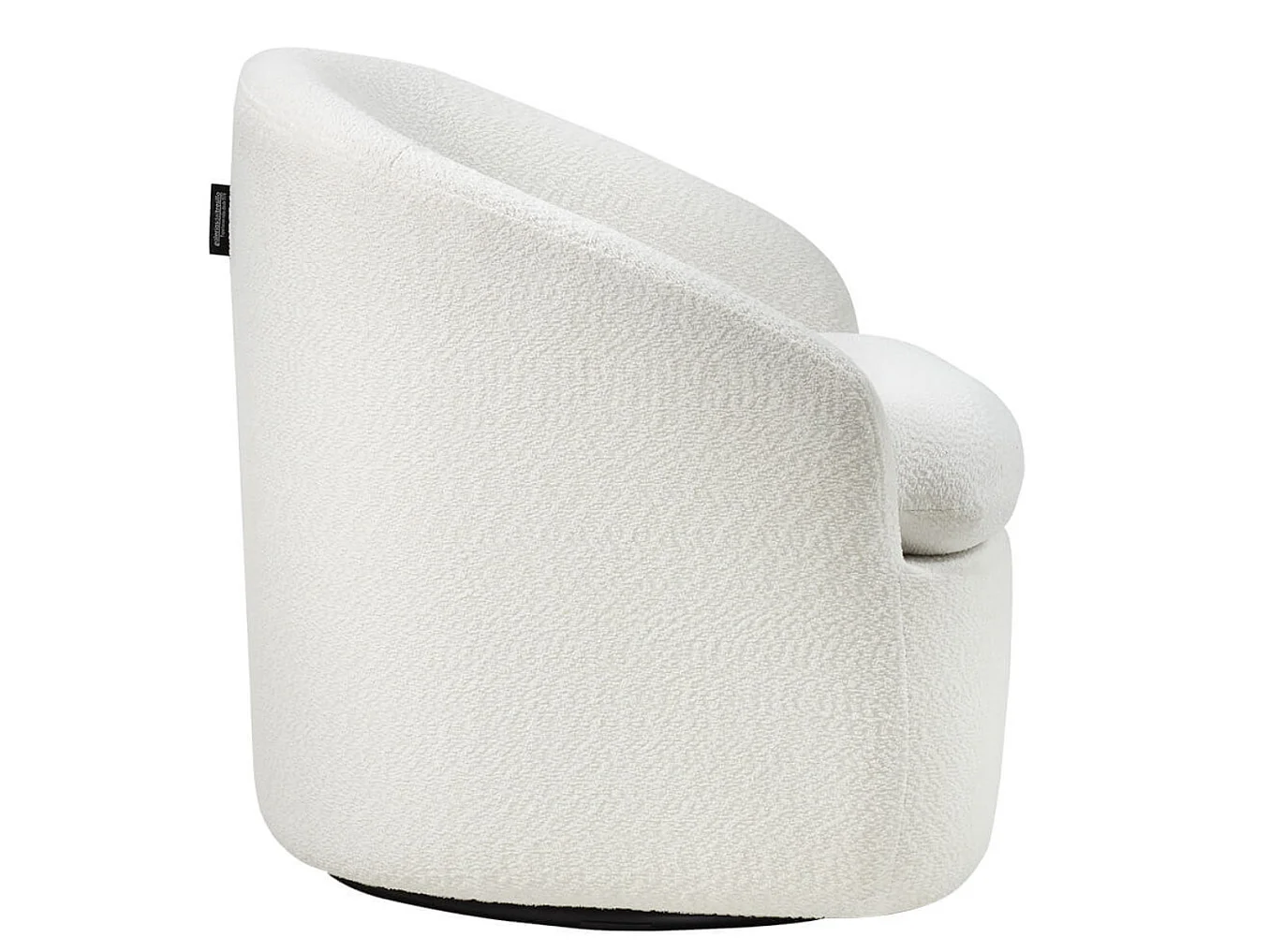 Fauteuil pivotant tissu à bouclettes-Blanc