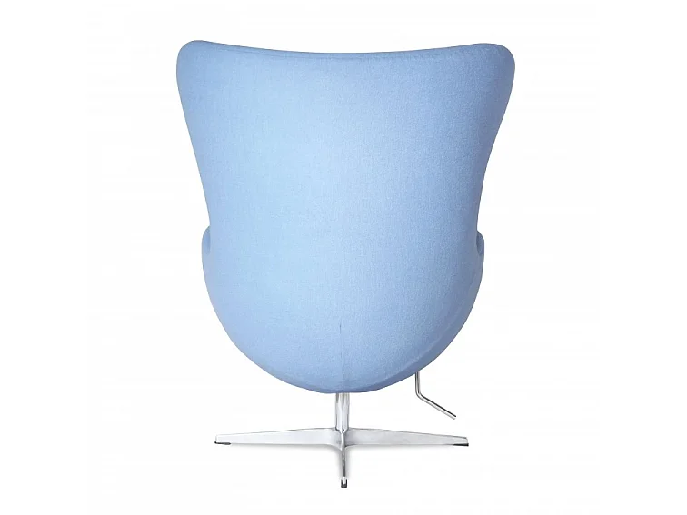 Fauteuil EGGO – Cachemire, design iconique & pivotant-Bleu ciel