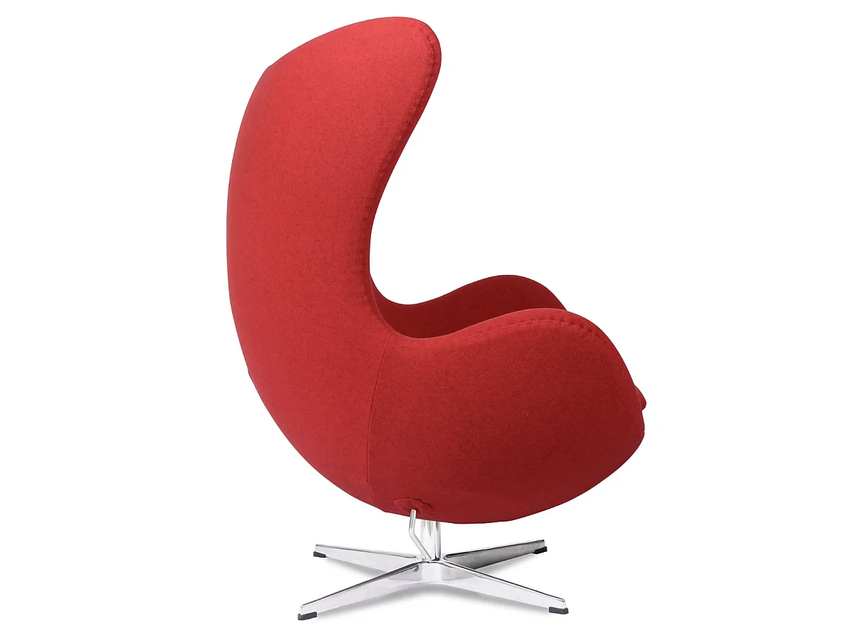 Fauteuil EGGO – Cachemire, design iconique & pivotant-Rouge