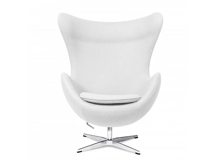 Fauteuil EGGO – Cachemire, design iconique & pivotant-Blanc