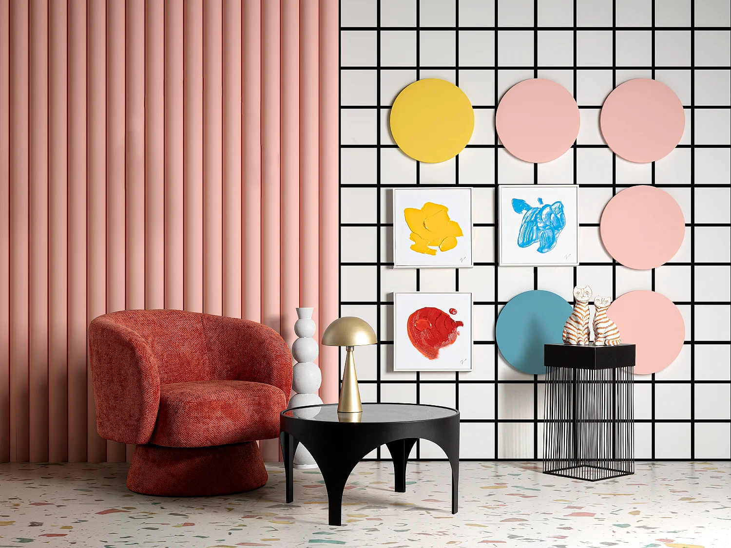 Fauteuil design pivotant KANA-Rouge