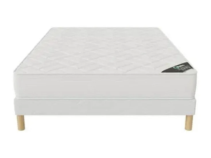 Ensemble matelas ferme mousse 20cm et sommier tapissier 27cm Atilas - Soutien et durabilité-90x190