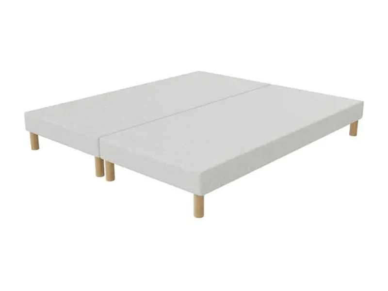 Sommier tapissier blanc à 12 lattes avec pieds Verbaud - Durabilité et élégance-180x200 (2x90x200 )