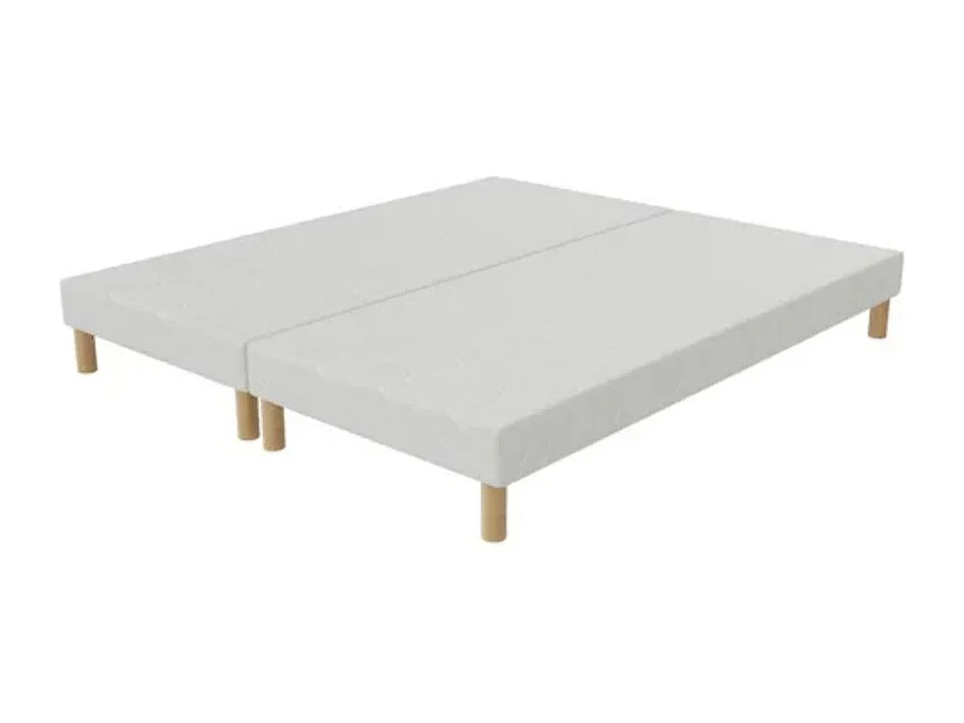 Sommier tapissier blanc à 12 lattes avec pieds Verbaud - Durabilité et élégance-180x200 (2x90x200 )