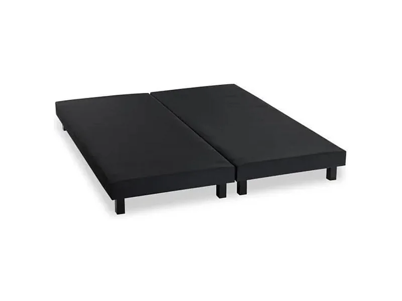 Sommier tapissier noir à 12 lattes avec pieds Kinzo - Sobriété et modernité-180x200 (2x90x200 )