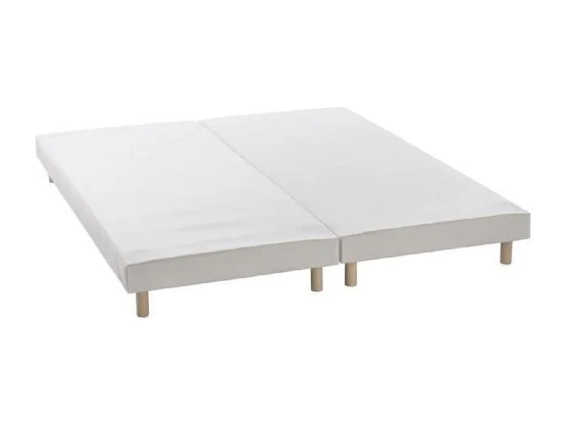 Sommier tapissier blanc à 12 lattes avec pieds Verbaud - Durabilité et élégance-160x200 (2x80x200 )