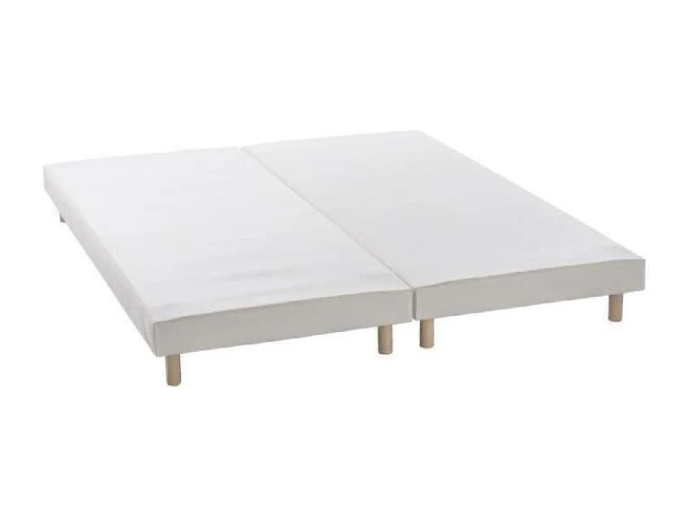 Sommier tapissier blanc à 12 lattes avec pieds Verbaud - Durabilité et élégance-160x200 (2x80x200 )