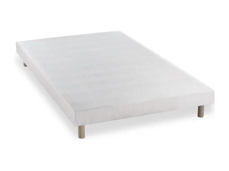 Sommier tapissier blanc à 12 lattes avec pieds Verbaud - Durabilité et élégance-140x200