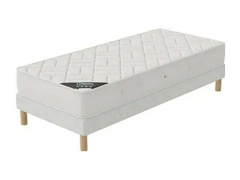 Ensemble matelas ferme mousse 20cm et sommier tapissier 27cm Atilas - Soutien et durabilité-90x200