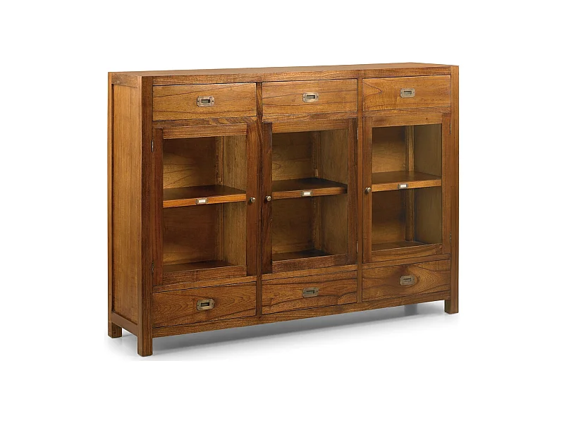 Aparador Mindy madera maciza 3 puertas 6 cajones Orka 160 cm