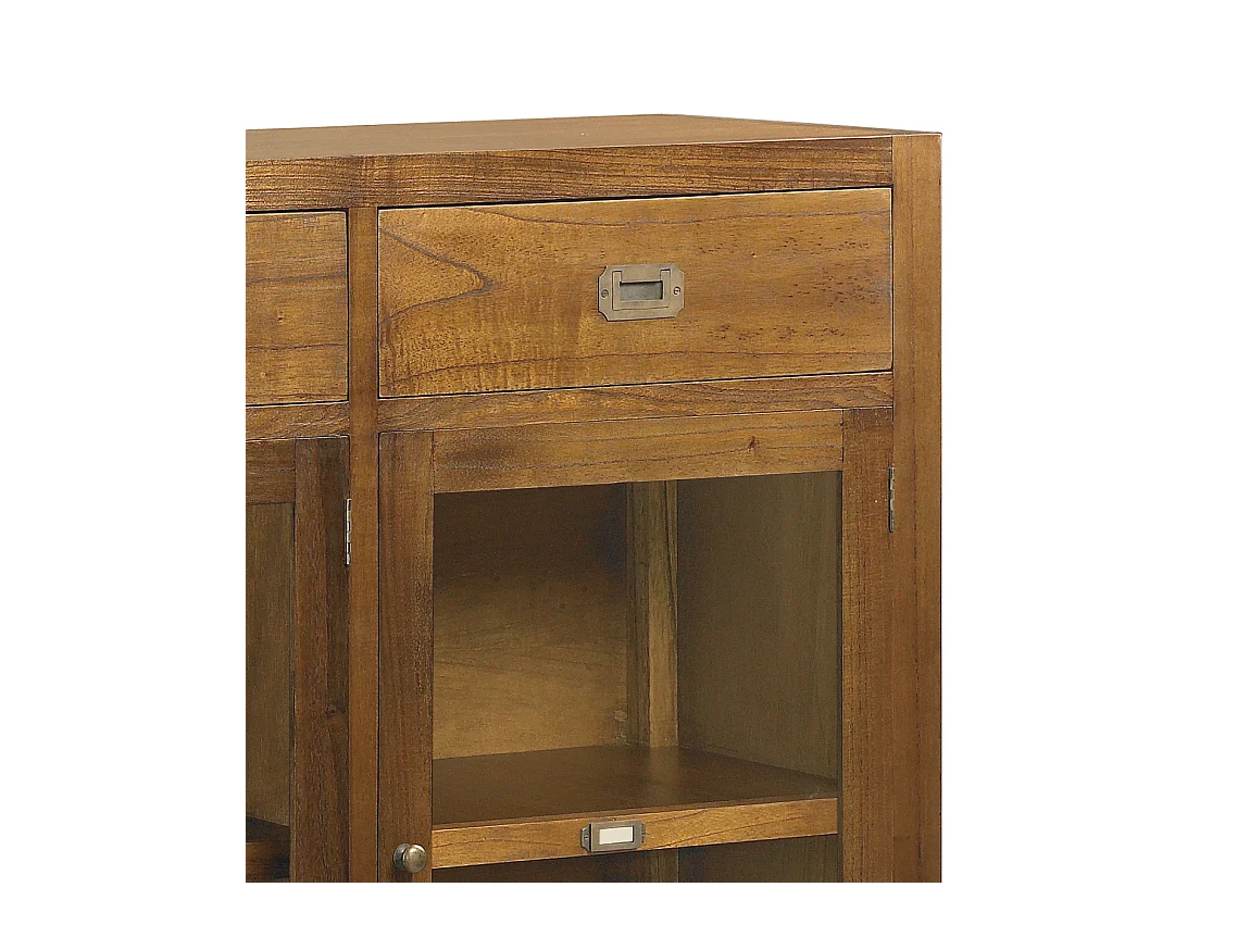 Aparador Mindy madera maciza 3 puertas 6 cajones Orka 160 cm