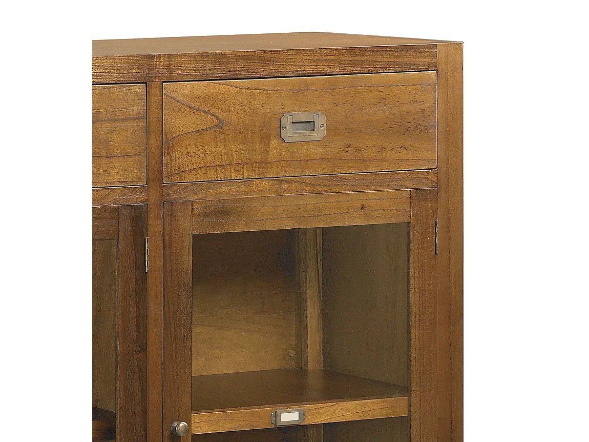 Aparador Mindy madera maciza 3 puertas 6 cajones Orka 160 cm