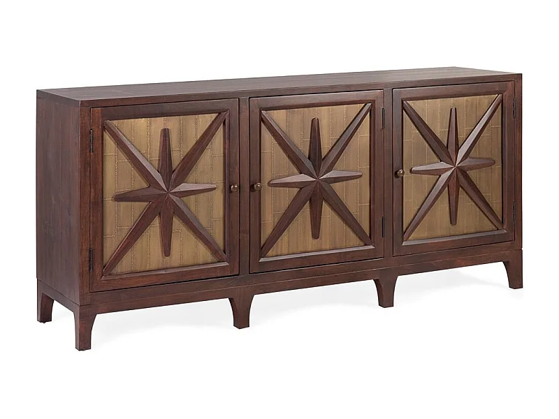Aparador Gazba 3 puertas madera de acacia 183 cm