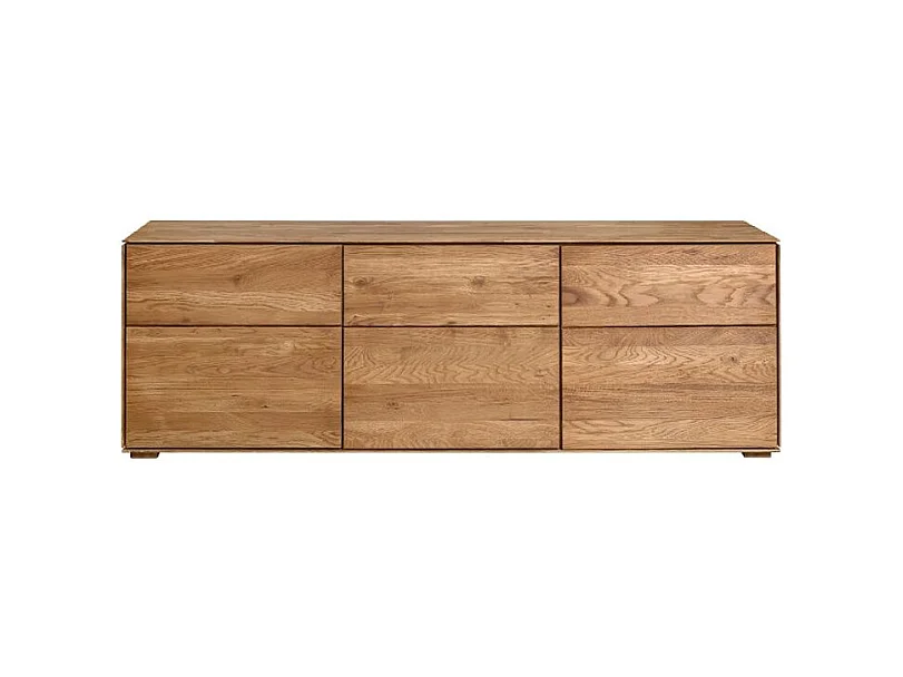 Aparador bajo en madera maciza de roble 3 puertas Inka 172 cm
