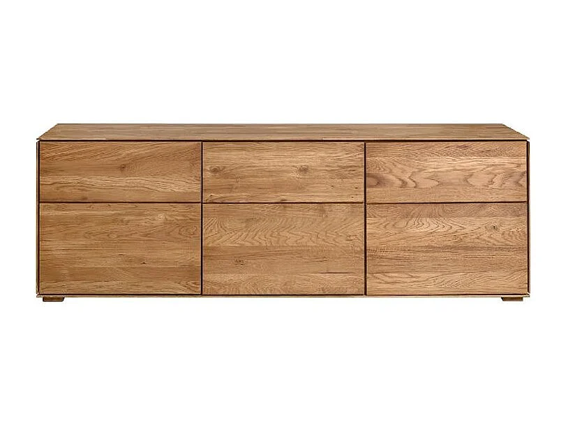 Aparador bajo en madera maciza de roble 3 puertas Inka 172 cm